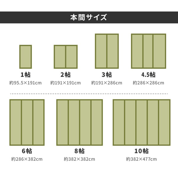 い草 上敷き 江戸間8畳 撥水加工付き 白馬 はくば 汚れがさっと拭ける 送料無料-6