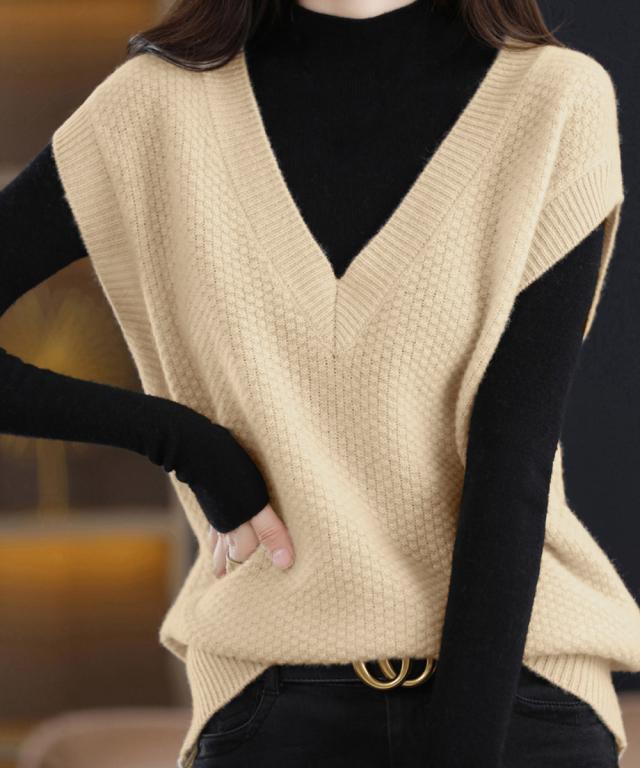 ニットベスト レディースチョッキ 重ね着 SK20452487-2382 送料無料 即日発送-4