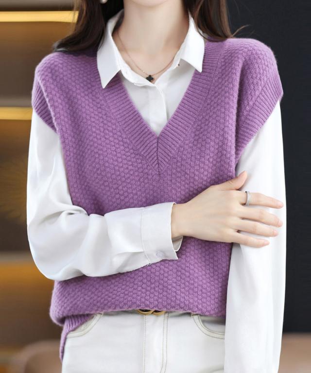 ニットベスト レディースチョッキ 重ね着 SK20452487-2382 送料無料 即日発送-7