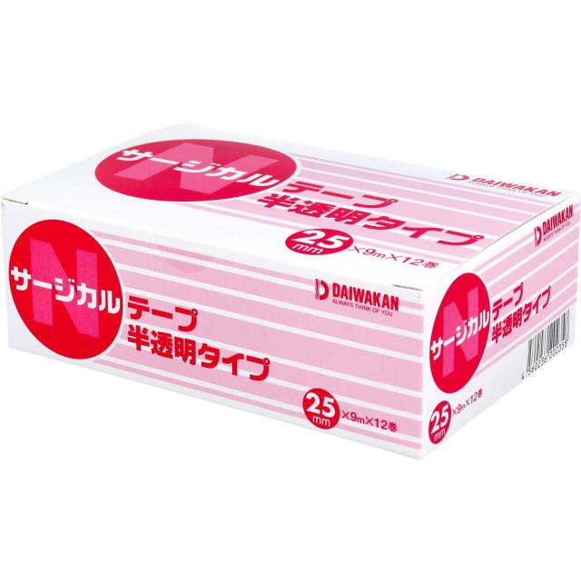 サージカルテープ 半透明タイプ 25mm×9m×12巻入 2セット 送料無料-2