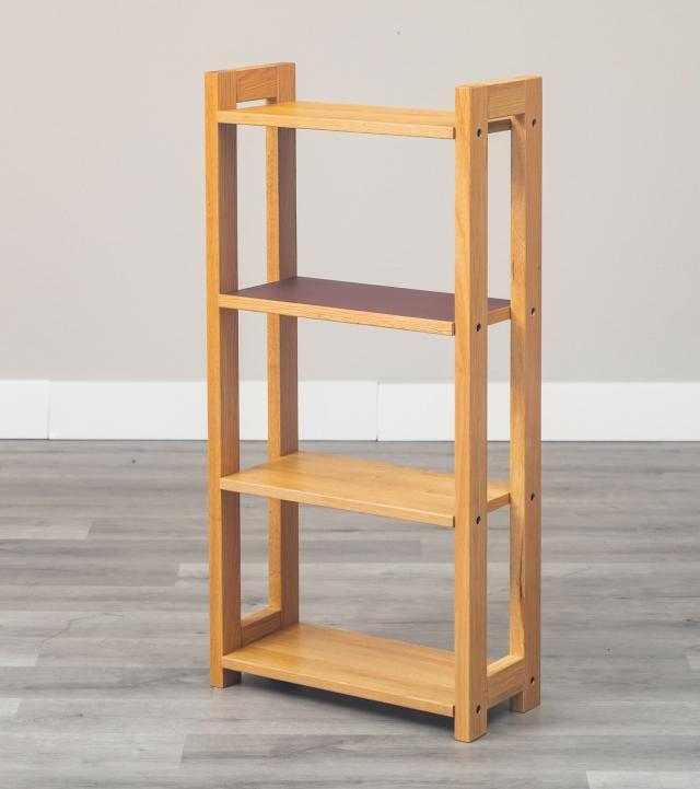 天然の抗菌作用 リノリウム天板のデスクサイドシェルフ リノ バーガンディ 送料無料-2