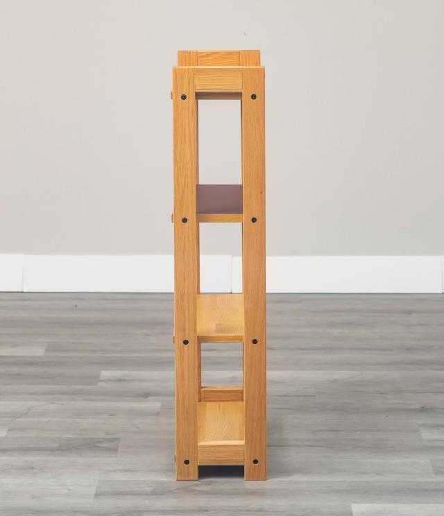 天然の抗菌作用 リノリウム天板のデスクサイドシェルフ リノ バーガンディ 送料無料-3