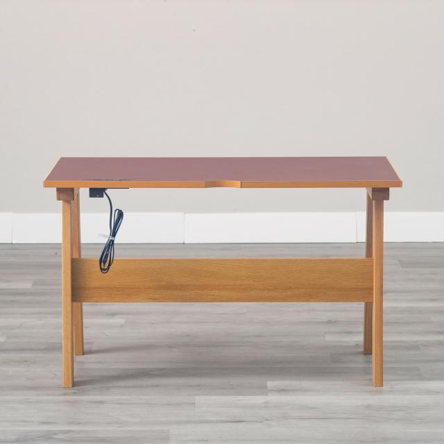幅120cm 天然の抗菌作用 リノリウム天板の学習デスク リノ バーガンディ 送料無料-4