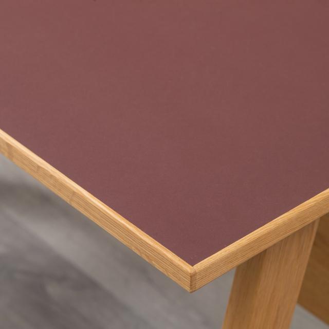 幅120cm 天然の抗菌作用 リノリウム天板の学習デスク リノ バーガンディ 送料無料-6