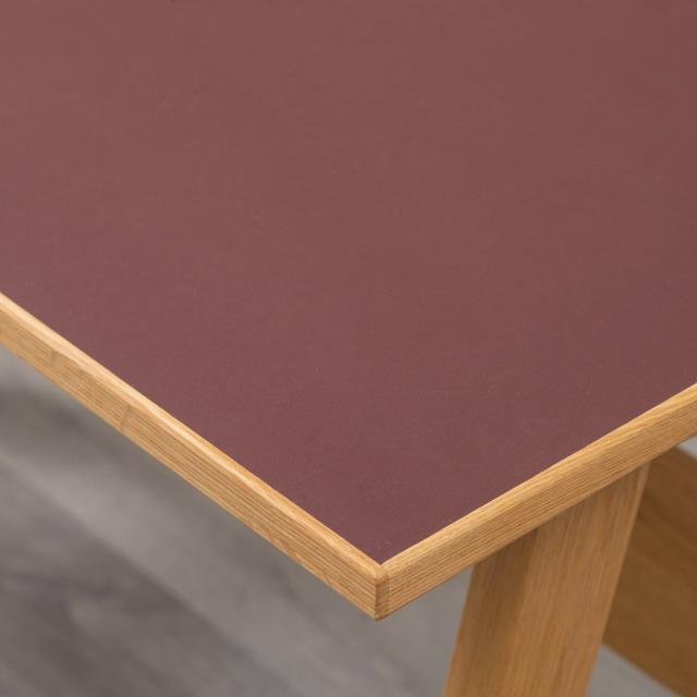 幅100cm 天然の抗菌作用 リノリウム天板の学習デスク リノ バーガンディ 送料無料-4