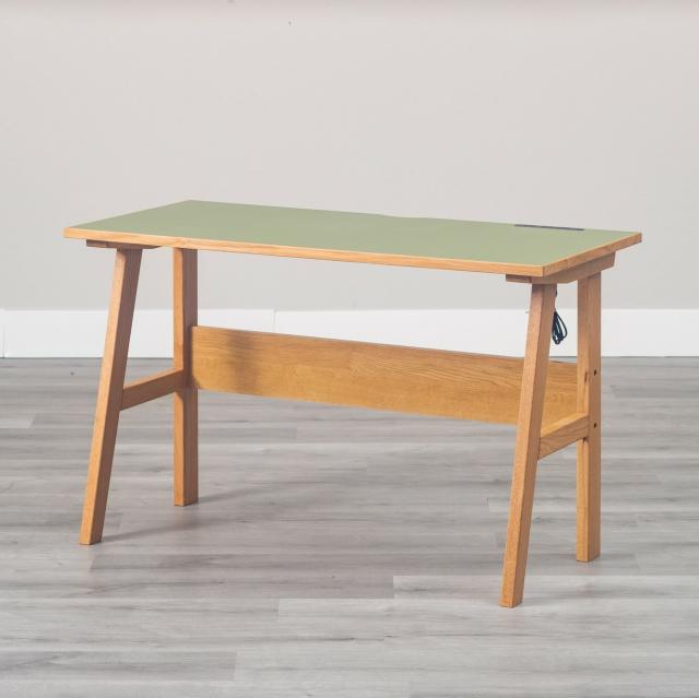 幅120cm 天然の抗菌作用 リノリウム天板の学習デスク リノ ピスタチオグリーン 送料無料-2