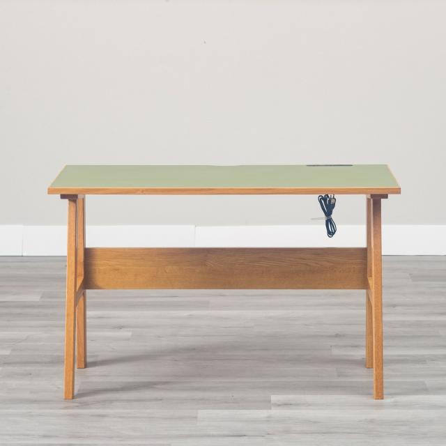 幅120cm 天然の抗菌作用 リノリウム天板の学習デスク リノ ピスタチオグリーン 送料無料-3