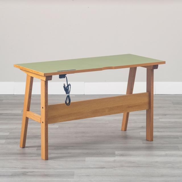 幅120cm 天然の抗菌作用 リノリウム天板の学習デスク リノ ピスタチオグリーン 送料無料-4