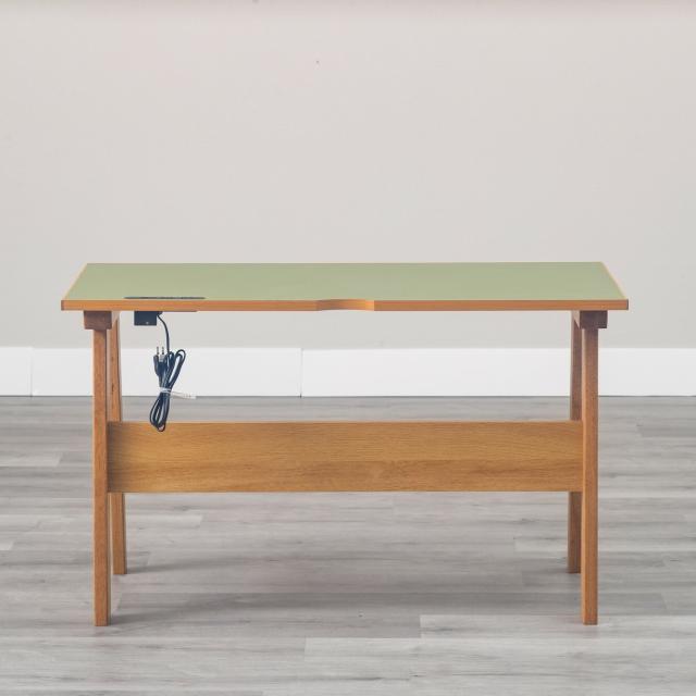 幅120cm 天然の抗菌作用 リノリウム天板の学習デスク リノ ピスタチオグリーン 送料無料-5