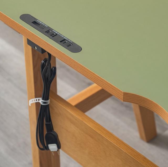 幅120cm 天然の抗菌作用 リノリウム天板の学習デスク リノ ピスタチオグリーン 送料無料-8