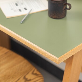 幅100cm 天然の抗菌作用 リノリウム天板の学習デスク リノ ピスタチオグリーン 送料無料-12