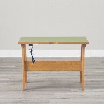幅100cm 天然の抗菌作用 リノリウム天板の学習デスク リノ ピスタチオグリーン 送料無料-3