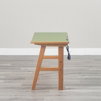 幅100cm 天然の抗菌作用 リノリウム天板の学習デスク リノ ピスタチオグリーン 送料無料-5