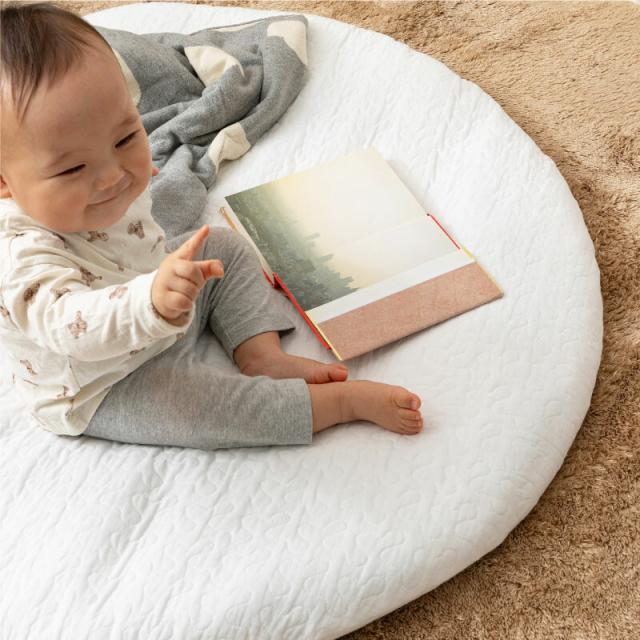 マルチマット ベビーマット カバー取外し 綿100％ 洗える デコール 直径約100cm 3カラー 送料無料-13