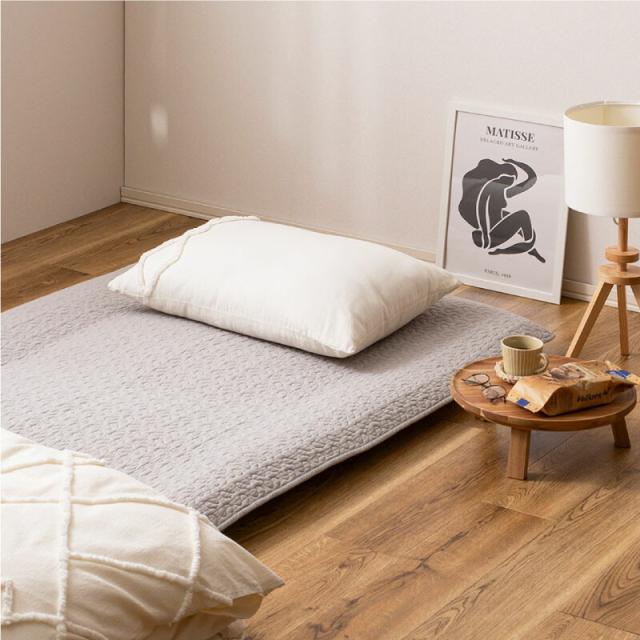 ゴムバンドなし 敷きパッド シングル 約100×205cm 綿100％ 洗える 滑止め付き デコール 送料無料-10