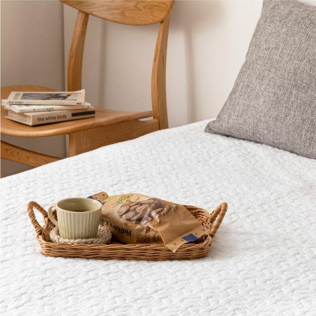 ゴムバンドなし 敷きパッド シングル 約100×205cm 綿100％ 洗える 滑止め付き デコール 送料無料-11