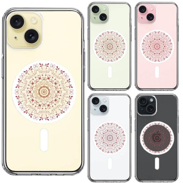 iPhone15 MagSafe対応 ケース クリア 曼荼羅 模様 2 スマホケース 側面ソフト 背面ハード ハイブリッド  送料無料-1