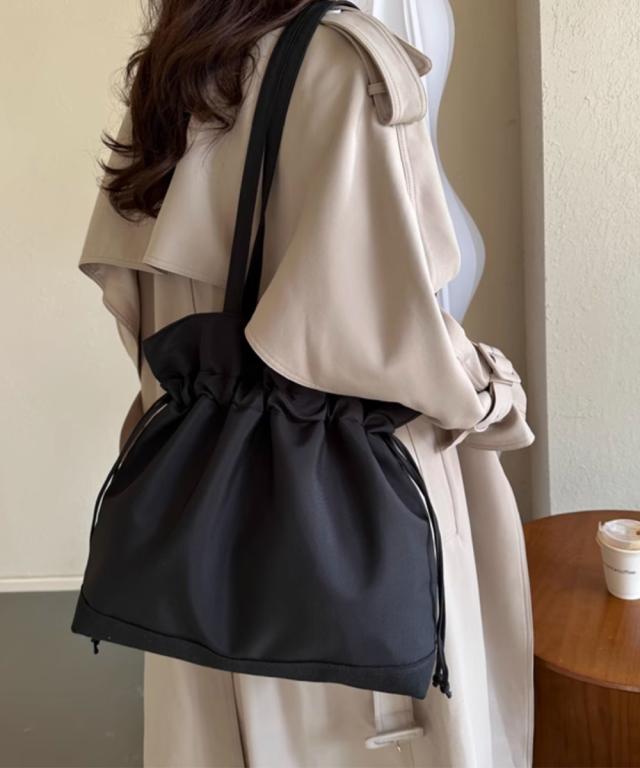 巾着バッグ ショルダーナイロンバッグ 送料無料 即日発送-5