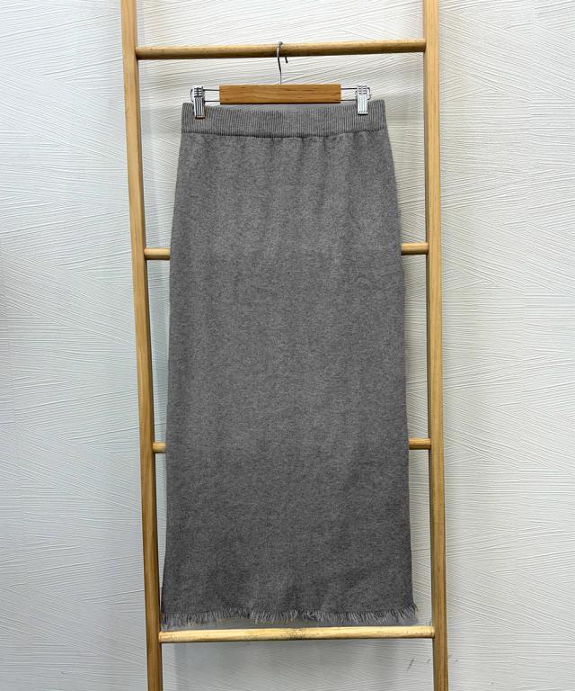 ロングスカート 裾フリンジニットスカート 送料無料 即日発送-2