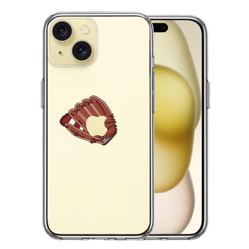 iPhone15 ケース クリア グローブ りんご キャッチ スマホケース 側面ソフト 背面ハード ハイブリッド 送料無料-0