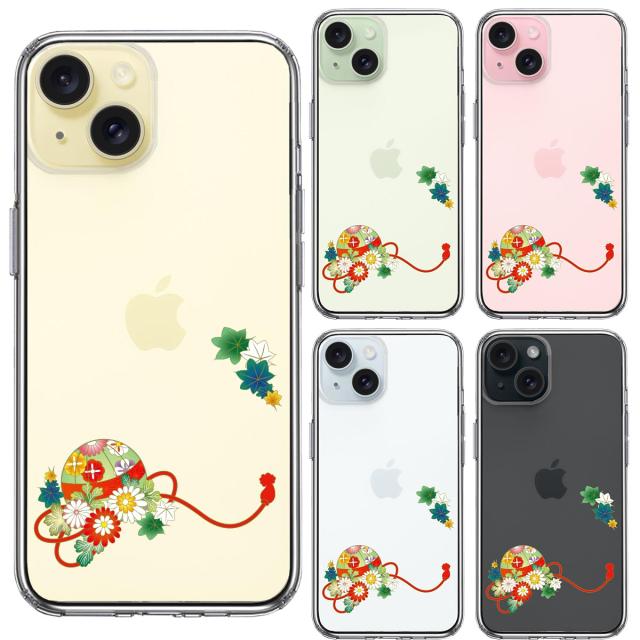 iPhone15 ケース クリア 和柄 花車 スマホケース 側面ソフト 背面ハード ハイブリッド 送料無料-1