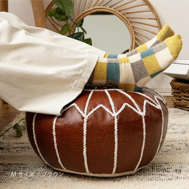 プフ スツール クッション Mサイズ(40Rcm) 円形 合皮 SNS映え ルタ 3カラー 2サイズ 送料無料-4