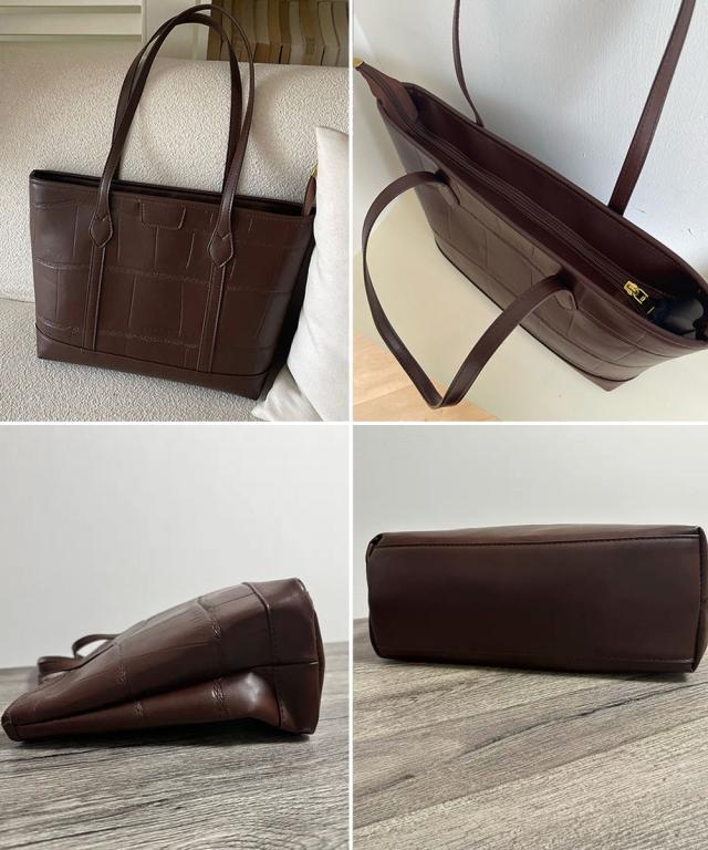 ZIP付きPUトートバッグ 大容量かばん 送料無料 即日発送-2