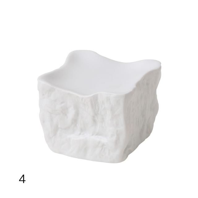 和食器 岩石キューブ マンガンゴールド シルバー トルコブルー 白マット 陶器 高台 美濃焼 送料無料-3