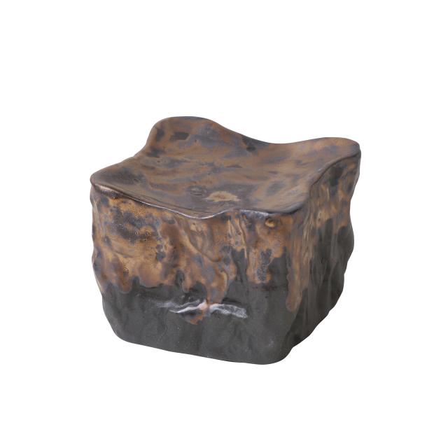 和食器 岩石キューブ マンガンゴールド シルバー トルコブルー 白マット 陶器 高台 美濃焼 送料無料-4