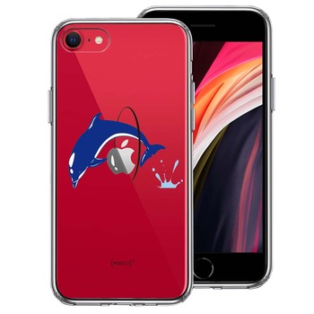 iPhoneSE ケース 第3世代 第2世代 クリア ドルフィン イルカ 輪くぐり スマホケース 側面ソフト 背面ハード ハイブリッド 送料無料-0