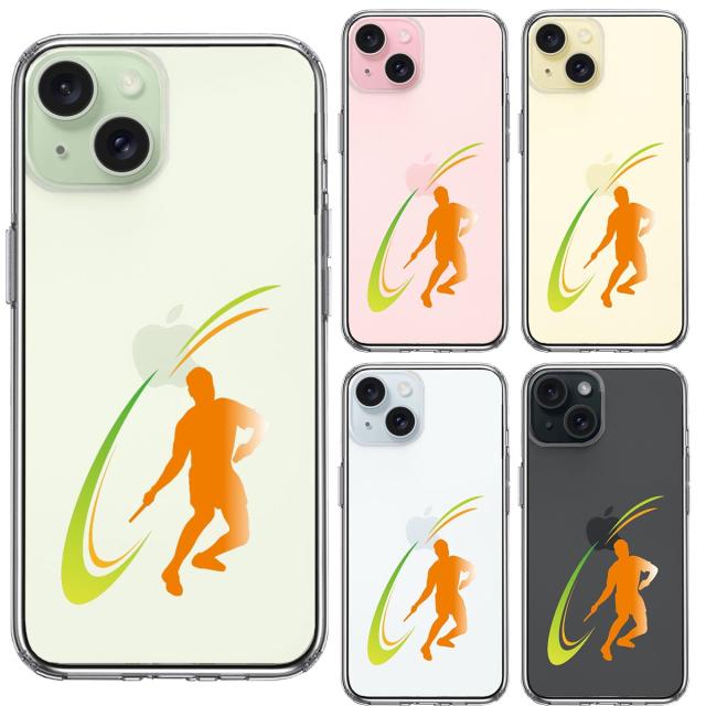 iPhone15 ケース クリア 卓球 ドライブマン スマホケース 側面ソフト 背面ハード ハイブリッド  送料無料-1