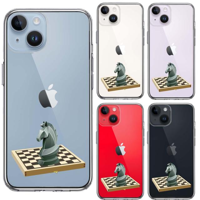 iPhone14Plus ケース クリア チェス ナイト スマホケース 側面ソフト 背面ハード ハイブリッド 送料無料-1