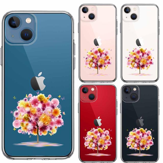 iPhone13 ケース クリア 幸福の木 スマホケース 側面ソフト 背面ハード ハイブリッド 送料無料-1
