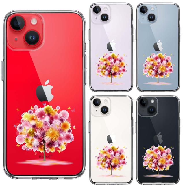 iPhone14Plus ケース クリア 幸福の木 スマホケース 側面ソフト 背面ハード ハイブリッド 送料無料-1