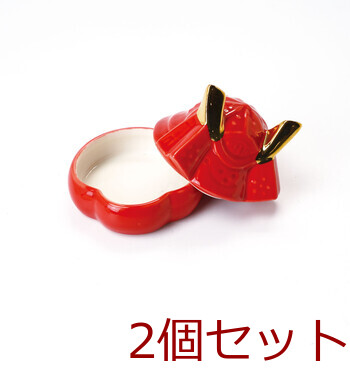 和食器 かぶと珍味入 藍 赤 白 兜小物 2セット 送料無料-4