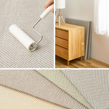 ファブリック置き畳　同色6枚組 布地 ヘリンボン柄 カットOK 滑り止め ボーナ 4カラー 送料無料-9