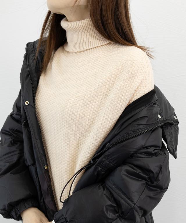 ニットベスト ジレ タートルネック重ね着 送料無料 即日発送-6