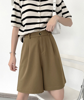 ５分丈 タックショートパンツ レディース 送料無料 即日発送-0