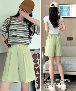 ５分丈 タックショートパンツ レディース 送料無料 即日発送-9