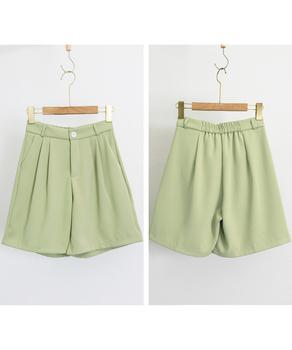 ５分丈 タックショートパンツ レディース 送料無料 即日発送-2