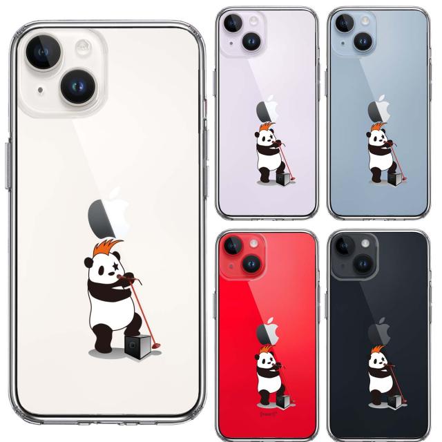 iPhone14Plus ケース クリアパンダ ボーカル スタンドマイク スマホケース 側面ソフト 背面ハード ハイブリッド  送料無料-1