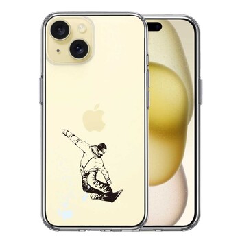 iPhone15 ケース クリア アクロバティックスノーボード スマホケース 側面ソフト 背面ハード ハイブリッド 送料無料-0