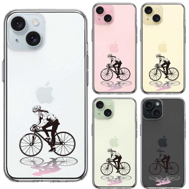 iPhone15 ケース クリア スポーツサイクリング 女子1 スマホケース 側面ソフト 背面ハード ハイブリッド 送料無料-1