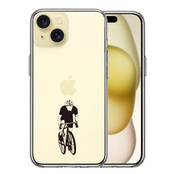 iPhone15 ケース クリア スポーツサイクリング　男子1 スマホケース 側面ソフト 背面ハード ハイブリッド  送料無料-0