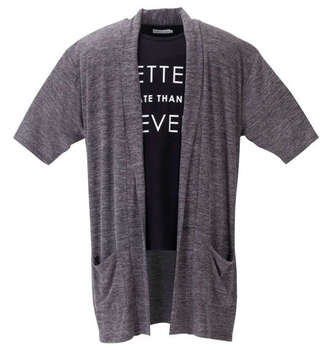 大きいサイズ launching pad 甘編み杢天竺五分袖コーディガン+半袖Tシャツ 3L 4L 5L 6L MC842532-38597 ラッピング可 送料無料 即日発送-0