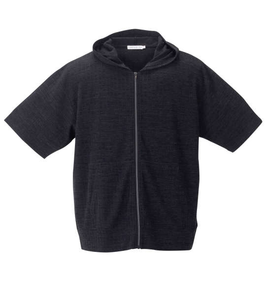 大きいサイズ launching pad 針抜きストライプ半袖フルジップパーカー+半袖Tシャツ 3L 4L 5L 6L MC842522-38599 ラッピング可 送料無料 即日発送-3