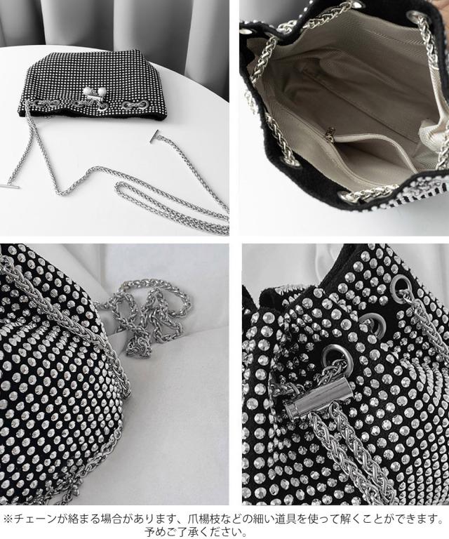 キラキラ 巾着バッグ チェーンミニバッグ 送料無料 即日発送-3