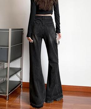 レトロ フレアデニムパンツ ローエッジ 送料無料 即日発送-4