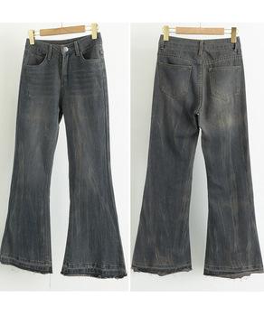 レトロ フレアデニムパンツ ローエッジ 送料無料 即日発送-8