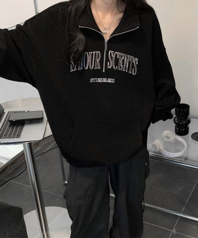 ロゴスウェットシャツ ポロカラー春秋薄手 送料無料 即日発送-4